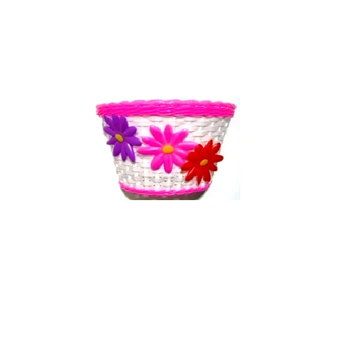 Kids Front Basket - White/Pink/Flowers