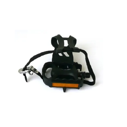 Mtb Pedal, Clip & Strap Set - Black