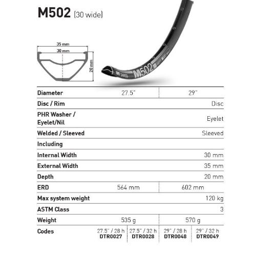 DT Swiss Rim M502 - 27.5