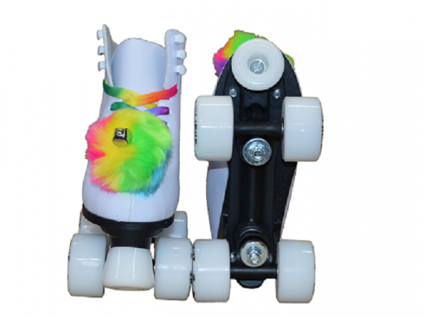 EPIC QUAD ALLURE TWILIGHT ROLLER SKATES + POMPOM - size US 1 - CLEARANCE