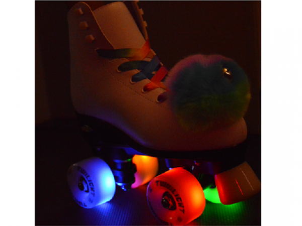 EPIC QUAD ALLURE TWILIGHT ROLLER SKATES + POMPOM - size US 1 - CLEARANCE