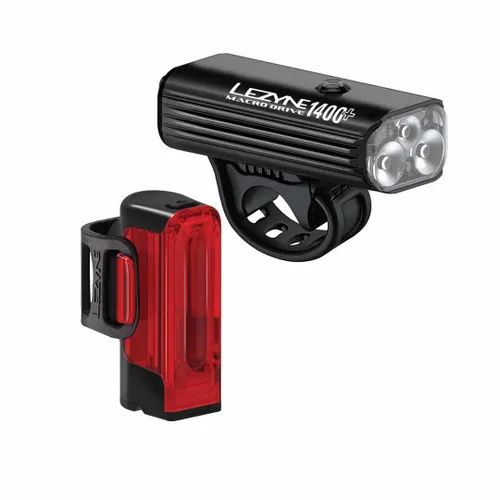 Lezyne Macro Drive 1400L Front & 150L Rear Stripe Drive Light Set - SUPER SALE