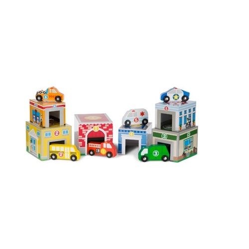 Melissa & Doug Nesting & Sorting Buildings & Vehicles