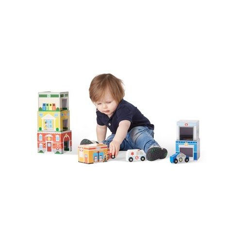 Melissa & Doug Nesting & Sorting Buildings & Vehicles