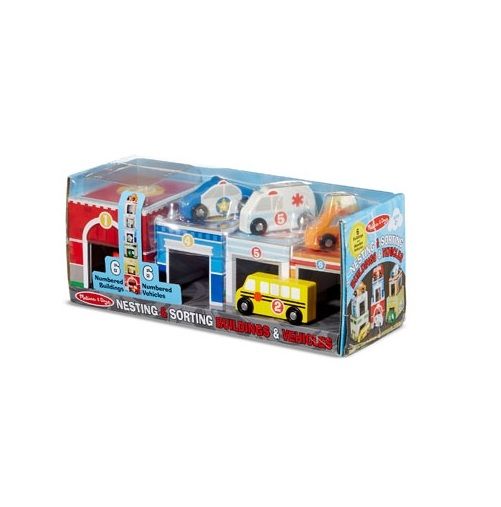 Melissa & Doug Nesting & Sorting Buildings & Vehicles