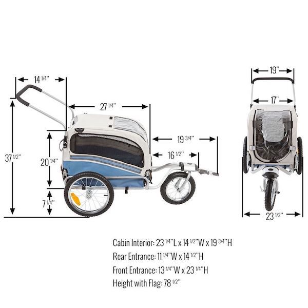 Dog Trailer - Pet Stroller/Trailer