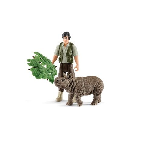 Schleich Ranger & Rhinoceros Starter Set