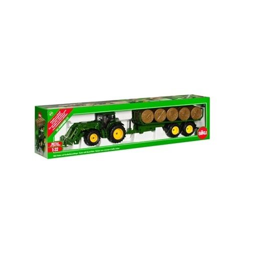 Siku John Deere with Round Baler - 1:32 Scale