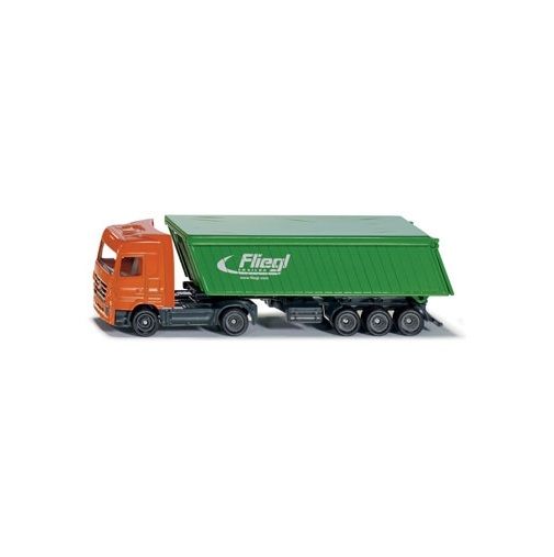 Siku Mercedes Benz Truck with Fliegl Trailer and Roof - 1:87 Scale