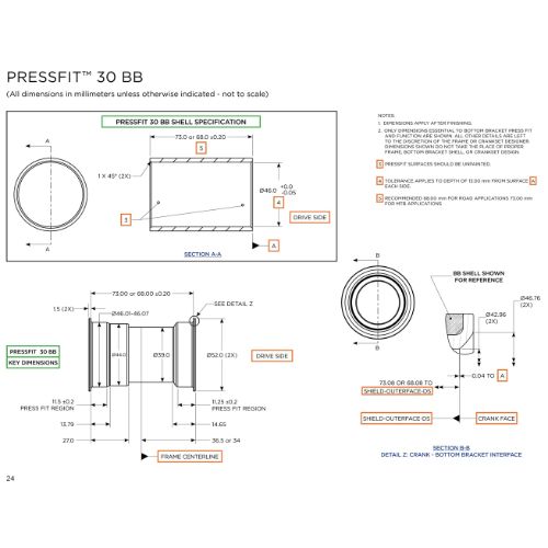 Truvativ BB30 Pressfit 30 Ceramic Bottom Bracket - BB30 68/73Mm