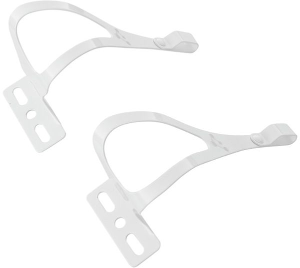 White Toe Clips - Single Strap - CLEARANCE