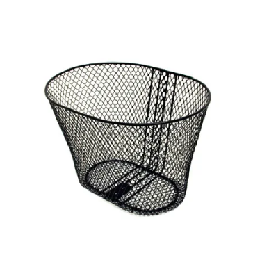 Front Mesh Round Basket - Black