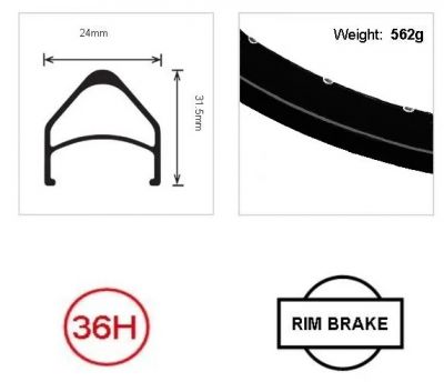 Wheelsmith 26" Deep Rim - 36H