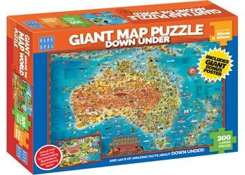 Blue Opal Down Under Giant Map 300pc Puzzle