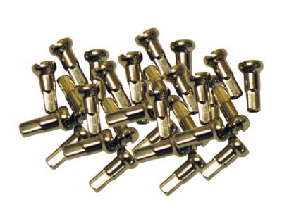 Brass Spoke Nipple - 14g Silver - each