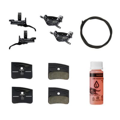 Shimano BR-M8220 Brake Upgrade Kit Xt Trail BL-M8200 R&L / F&R 4-Piston with Low Viscosity Oil