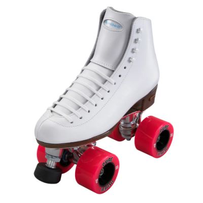 Riedell 120 Celebrity Skate White w Outdoor Wheels - size 5 wide - CLEARANCE