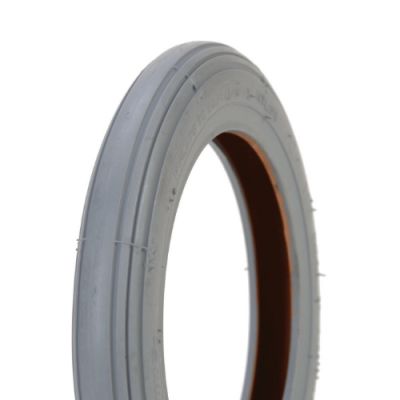 8 x 1-1/4 Grey Tyre, Ribbed, Pneumatic