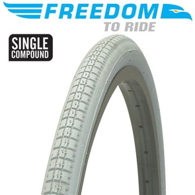 24 x 1 3/8 Wheelchair Block Tyre - Grey
